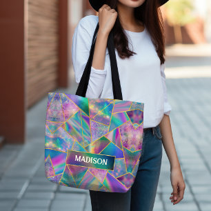 Bolso De Tela Elegante moda holográfica en oro falso