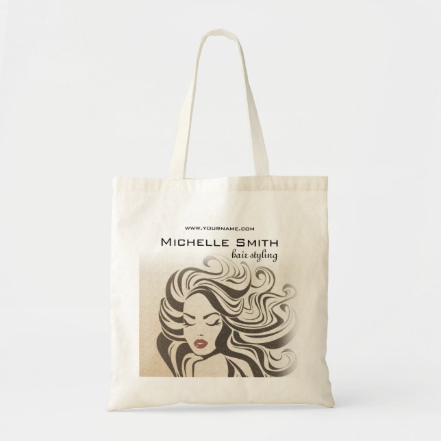 Bolso De Tela Elegante Moda Sepia Wavy Hairstyle Extensiones de  (Frente)