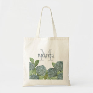 Bolso De Tela Elegante Monograma Floral Moderno Hidrangea