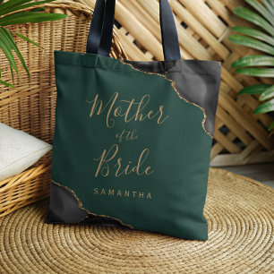 Bolso De Tela Elegante Nacar Verde Agata Dorada Madre de la Novi
