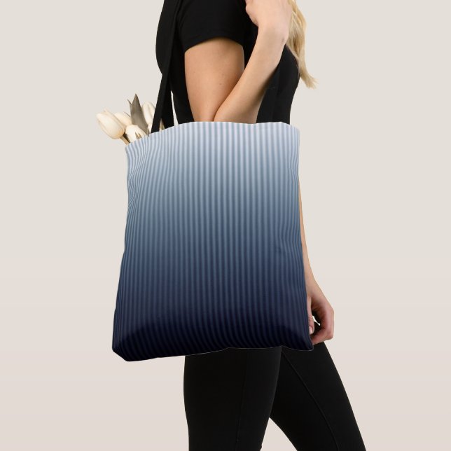 Bolso De Tela Elegante Navy Simple A Rayas (Detalle)