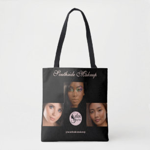 Bolso De Tela Elegante Negocio de Maquillaje Cuadrado de 3 Fotos