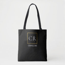 Bolso De Tela Elegante Negro Moderno Personalizado 