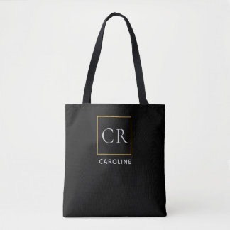 Bolso De Tela Elegante Negro Moderno Personalizado 