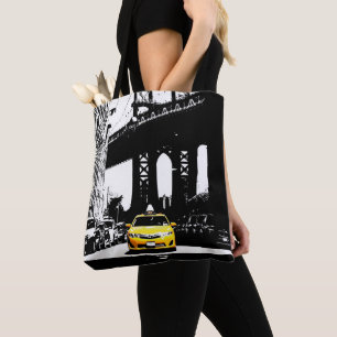 Bolso De Tela Elegante negro Nyc Nueva York Taxi amarillo Brookl