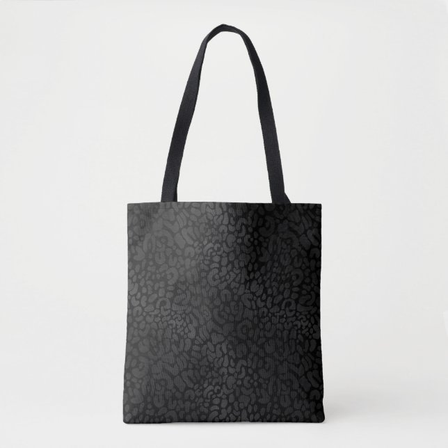 Bolso De Tela Elegante negro sobre la impresión de animales de l (Anverso)