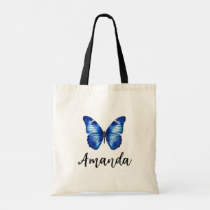 Bolso De Tela Elegante nombre mariposa azul Girly