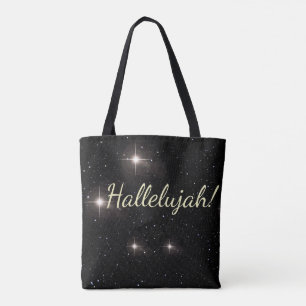 Bolso De Tela Elegante oro '¡Aleluya!' Vacaciones negras estrell