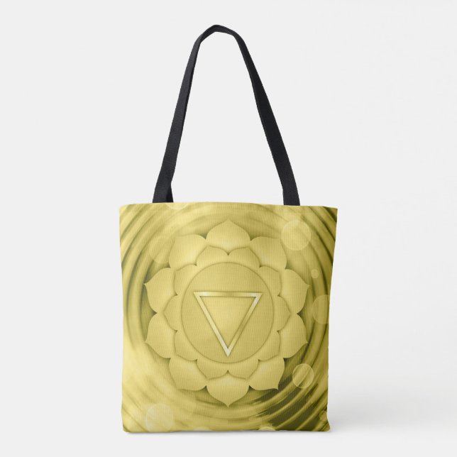 Bolso De Tela Elegante oro Chakra Zen Yoga Meditación Espiritual (Reverso)
