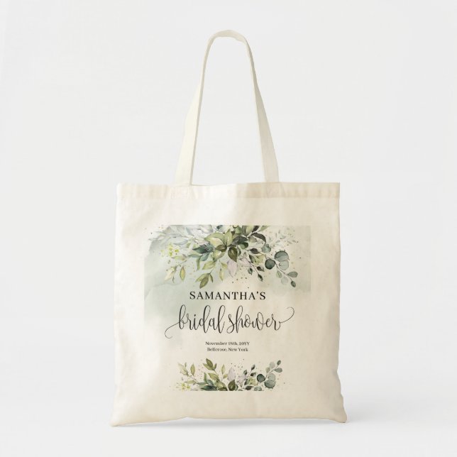 Bolso De Tela Elegante oro de eucalipto verde botánico (Frente)