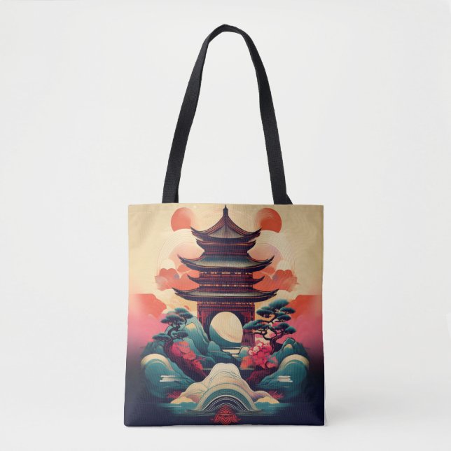 Bolso De Tela Elegante pagoda japonesa: Impresión cultural bajo  (Anverso)