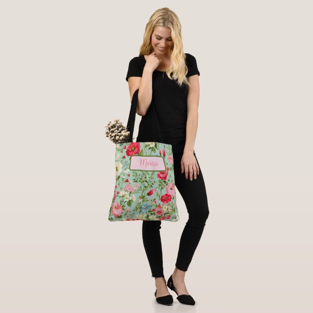 Bolso De Tela Elegante país inglés con flores silvestres persona (Puesto)