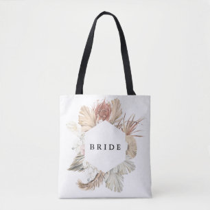 Bolso De Tela Elegante pampas blanco moderno jungla tropical