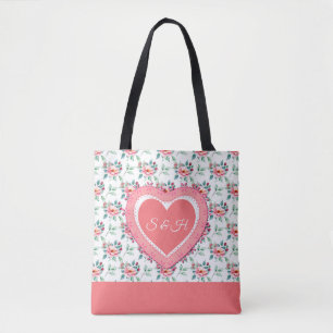 Bolso De Tela Elegante patrón acuarela floral primaveral colorid