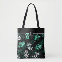 Elegante Patrón Botánico Verde con Monograma