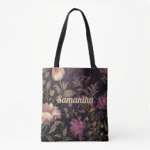 elegante patrón de flor oscura con nombre