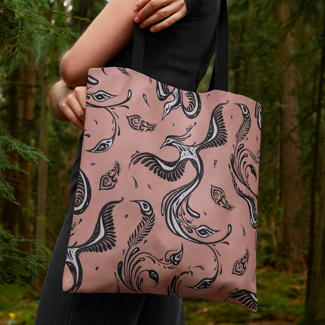 Bolso De Tela Elegante patrón de pavo real boho chic (Subido por el creador)