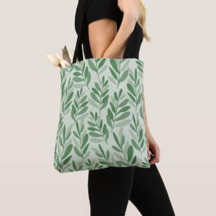 Bolso De Tela Elegante patrón de salvia y hoja de olivo