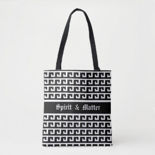 Bolso De Tela Elegante patrón geométrico blanco y negro