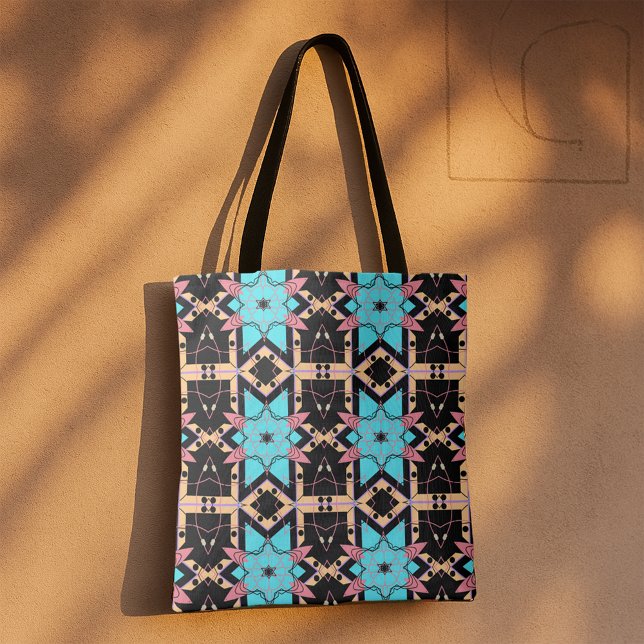 Bolso De Tela Elegante Patrón Geométrico De Mosaico Místico Boho (Subido por el creador)