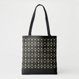 Bolso De Tela Elegante patrón negro y beige arena