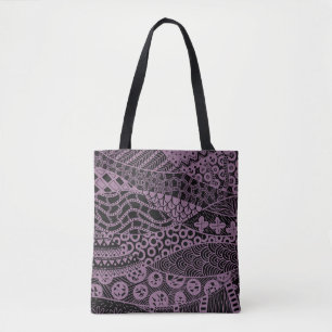 Bolso De Tela Elegante patrón tribal abstracto geométrico púrpur