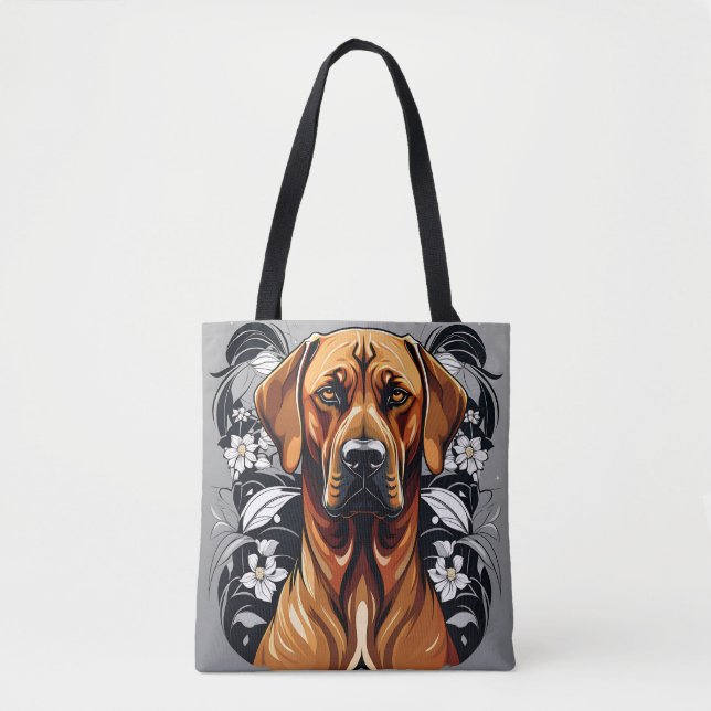 Bolso De Tela Elegante perro negro de Rodesia (Anverso)