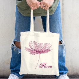 Bolso De Tela Elegante Personalizado de Flor Púrpura Cute Boho G
