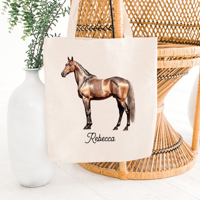 Bolso De Tela Elegante Personalizado ecuestre de caballos marron (Subido por el creador)
