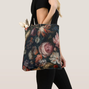 Bolso De Tela Elegante pintura de aceite de flores femeninas