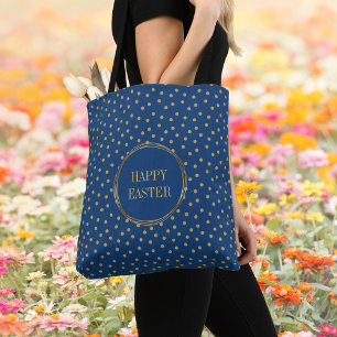 Bolso De Tela Elegante Polka Dots Christian Happy Easter Egg Hun