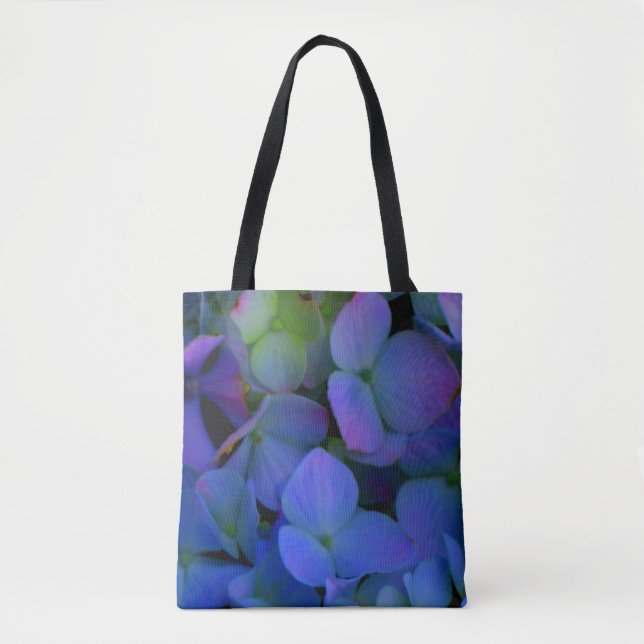 Bolso De Tela Elegante polvoriento azul violeta floral (Anverso)