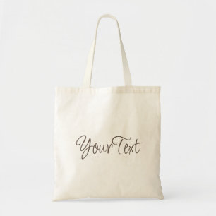 Bolso De Tela Elegante presupuesto de texto manuscrito marrón de