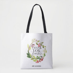 Bolso De Tela elegante profesora de guirnalda floral
