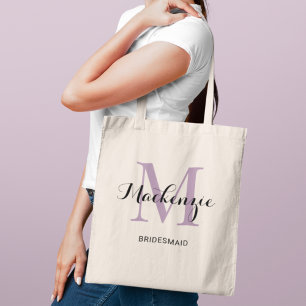 Bolso De Tela Elegante Purple Custom Wedding Nombre de la dama d