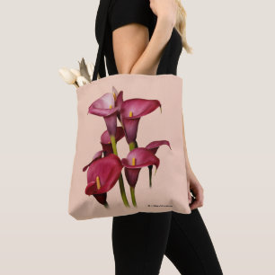 Bolso De Tela Elegante púrpura Calla Lilies