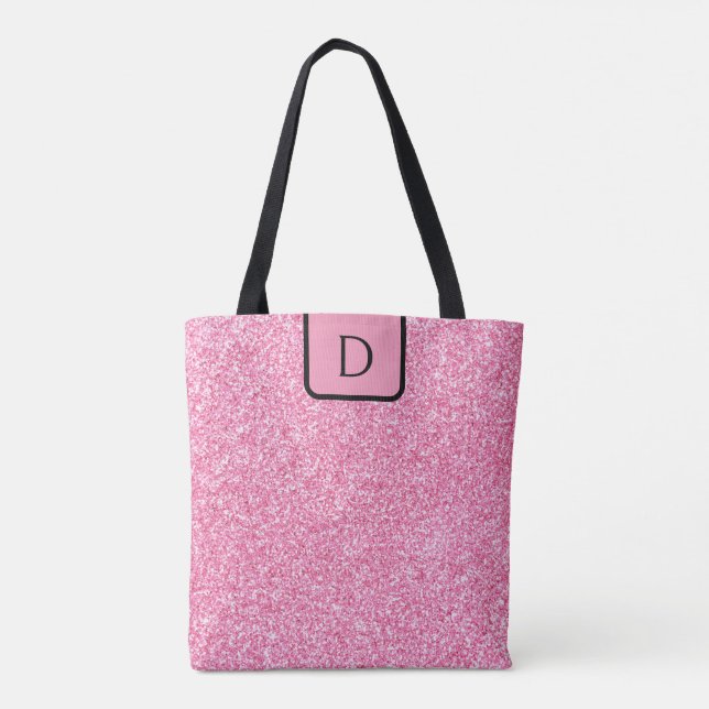 Bolso De Tela Elegante Purpurina de Faux de RPink y Sparkles (Reverso)