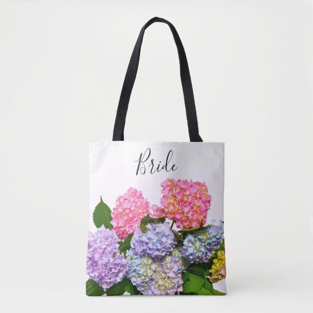 Bolso De Tela Elegante ramo floral azul púrpura rosa Novia (Anverso)