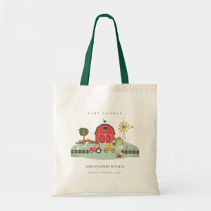 Bolso De Tela Elegante Red Barnyard Farm Animal Baby Shower