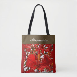 Bolso De Tela Elegante Red Floral Moderna Personalización