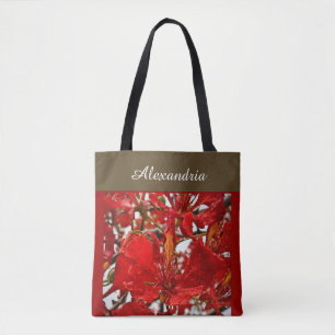 Bolso De Tela Elegante Red Floral Moderna Personalización