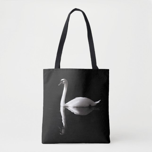 Bolso De Tela Elegante Reflexión Del Cisne Blanco Sobre El Lago  (Anverso)