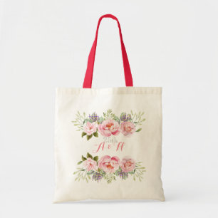 Bolso De Tela Elegante regalo de Boda de guirnalda floral rosa