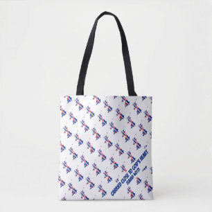 Bolso De Tela Elegante Reino Unido UNIÓN JACK FLAG Scripts Bibli