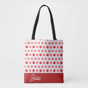 Bolso De Tela Elegante resumen de sellos rojos Polka personaliza