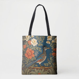 Bolso De Tela Elegante Roadrunner Bird William Morris Inspirado