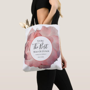 Bolso De Tela Elegante Rosa Coral Rosa Aquarela Dama de Honor