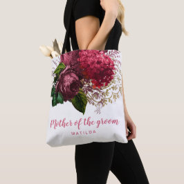Bolso De Tela Elegante rosa dorado floral madre del novio