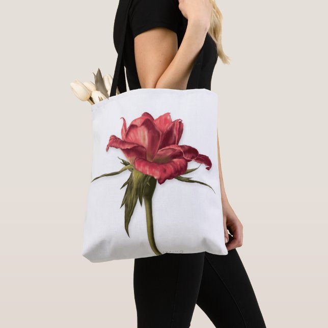 Bolso De Tela Elegante Rosa floral Tote Bag (Detalle)