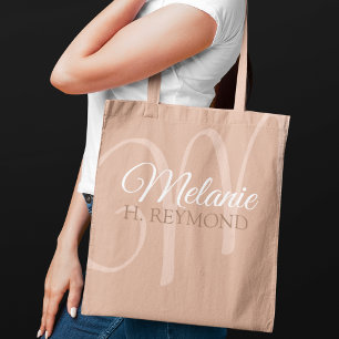 Bolso De Tela Elegante Rosa polvoriento con su nombre